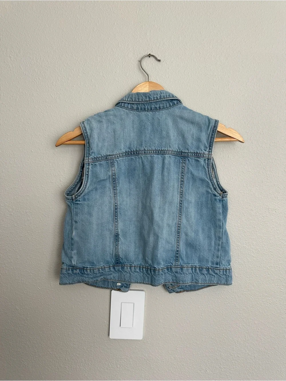 Old Navy Blue Denim Sleeveless Vest - Button Front
